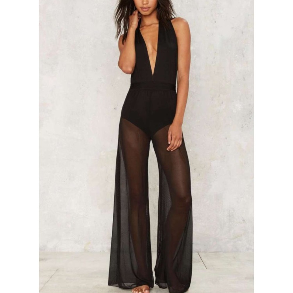 Mesh Halter Jumpsuit